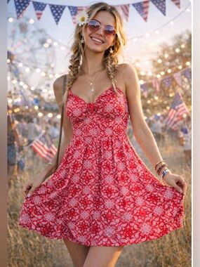 Marvel Her Universe Captain America Bandana Dress XL Paisley Fit Flare Festival